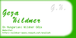 geza wildner business card