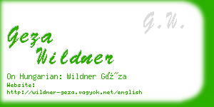 geza wildner business card